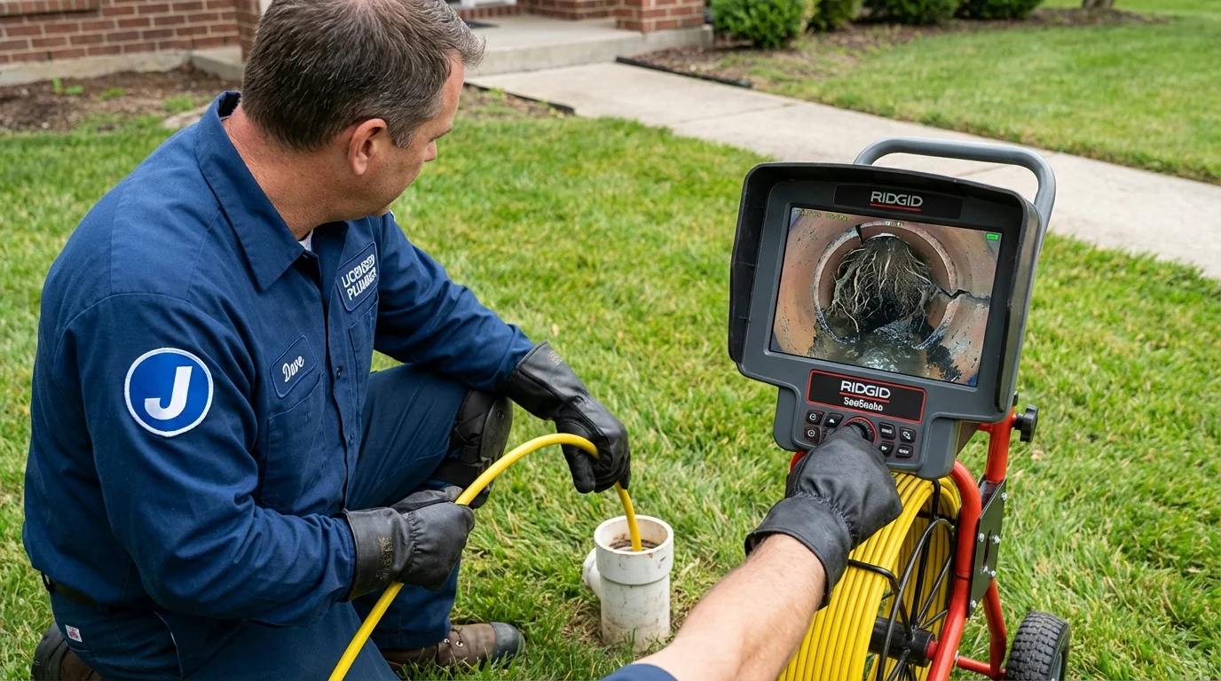 Sewer camera inspection being performed by Johns Plumbing LLC in Teaneck